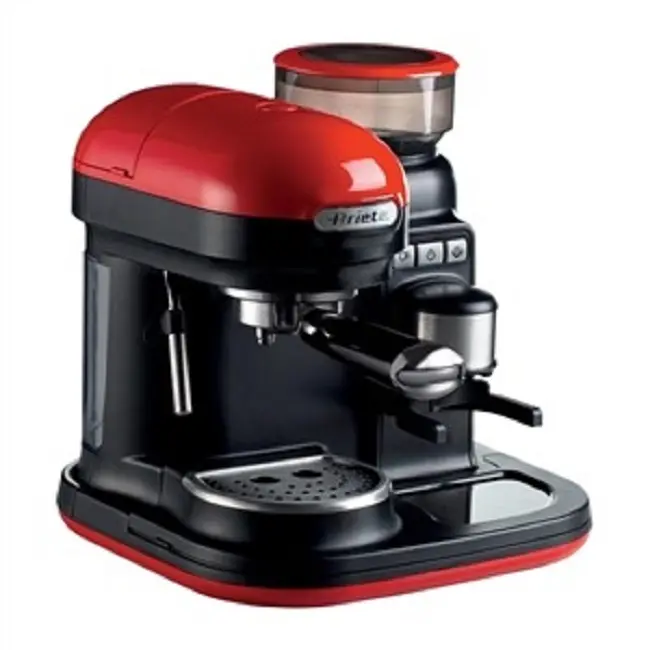 CAFETERA ESPRESSO MODERNA CON MOLINILLO DE CAFÉ INTEGRADO ROJA | ARIETE - 1