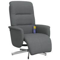 vidaXL Sillón reclinable de masaje con reposapiés tela Gris claro, Gris oscuro, Negro Sillon Dormitorio Sillon Comodos Silla Relax Sillón Sofá - details 1