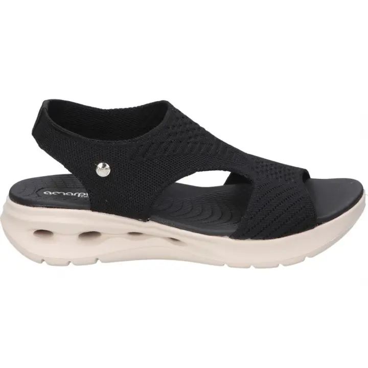 AMARPIES | Sandalias con Plataforma Amarpies para Mujer – Sandalias con en Color Negro – Sandalias sin Cierre – Slip On – Plataforma Media y Cómoda – Estilo Casual – Versátiles y Combinables – Modelo ABZ28655 - 1