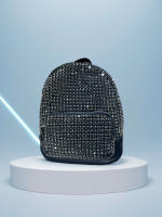 Mochila Mini Jiomay De Moda Para Mujer Lujo Diseñadora Ligera Cuero Sintético Con Decoración De Diamantes Cierre De Cremallera - details 12