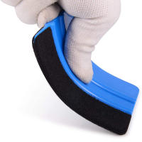 Limpia Ventanas De Coche Con Fibra De Carbono Azul Vinilo Eliminador De Hielo Con Cepillo De Limpieza Y Herramienta De Esmerilado 1/2/4 Piezas - details 5