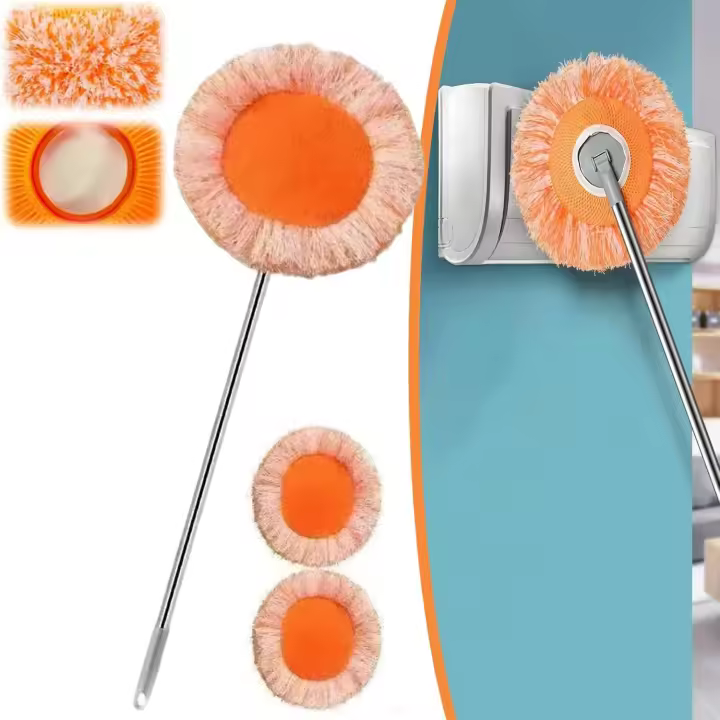 Trapeador de limpieza Beneathk giratorio 360°, ajustable, absorbe el agua en 5 segundos, mango largo de microfibra, fácil de limpiar, mango extendido para limpiar paredes, ideal para lugares altos, esquinas y huecos (200 cm) - 1