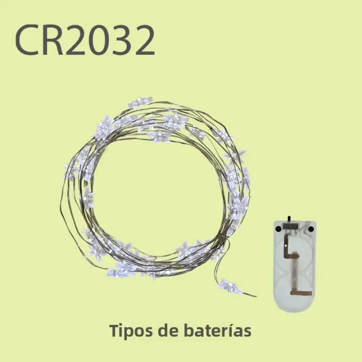 Luz De Hada LED 4M CR2032 Decoración De Navidad Para Bodas Y Fiestas En La Habitación Cadena De Estrellas Guirnalda De Luces Calidad De Luz Cálida Y Blanca Sin Control Remoto - 1