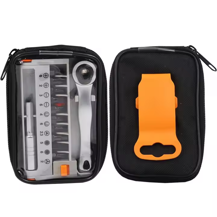 Juego De Destornilladores Portátil Mini Con Llave De Ratchete Multifuncional Ajustable Con Bits De 1/4 Unidad Herramienta Con Mango - 1