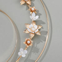 Diadema De Ángel Para Novia Dorada Con Halo Y Perlas Diadema De Diósisa Para Mujeres Y Niñas Adorno Elegante Para Bodas Y Fotografías - details 13