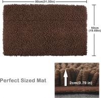 Alfubra de baño antideslizante 50x80cm, Alfombra de piso lavable a Máquina with absorbente suave para baño, Ducha y baño (Marron) - details 0