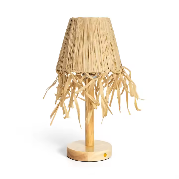 Ledkia Lámpara de Mesa LED Pórtatil Madera con Batería USB Recargable Soure Natural - 1