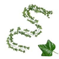 1/2PCS Simulación De Planta De Pared Verde Para Interior Decoración De Flores Rattan Falsas Hojas Verdes Begonia Adorno De Pared Colgante De Plástico - details 3