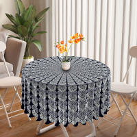 Mantel Redondo Peacock Mandala Impermeable De 63 Pulgadas Para Mesa Al Aire Libre Y Interior En Colores Morado Rojo Amarillo Y Azul Estilo Clásico Para Banquete Fiesta Y Wedding - details 5