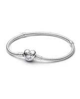 PDORA Pulsera Moments Cadena de Serpiente con cierre de Corazón Plata - details 2