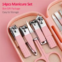 Kit De Manicura Y Pedicura De 14 Piezas En Acero Inoxidable Con Cortauñas De Borde Concavo Estilo Moderno Y Herramientas De Aseo Incluye Portátil - details 1
