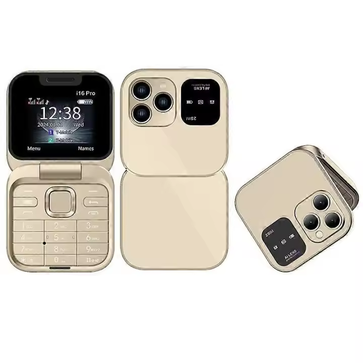 SERVO I16 Pro - Dual SIM 2G 32MB + 32MB Flip Teléfono plegable-Negro - 1