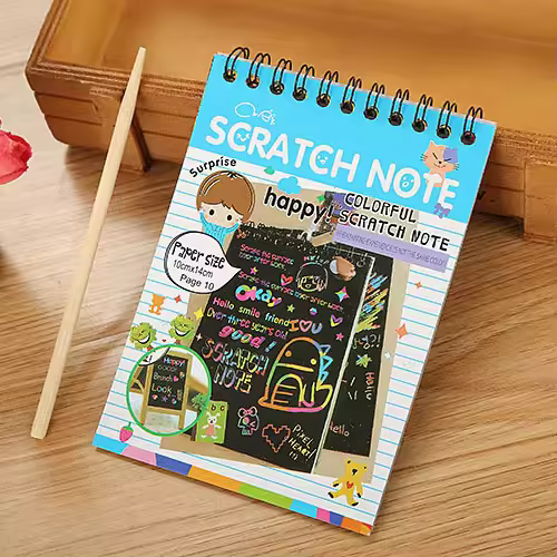 Pintura Por Arrastre Para Niños 10 Hojas De Papel Arcoíris Con Plantillas De Graffiti Juguete De Dibujo Creativo Para Niños - 1