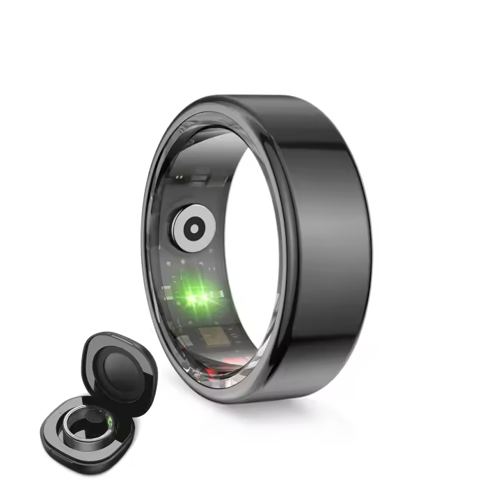 Anillo inteligente KSIX Saturn, Talla XL, Aut. 3 días, Actividad y Salud, Monitor Sueño, 5ATM, Negro - 1