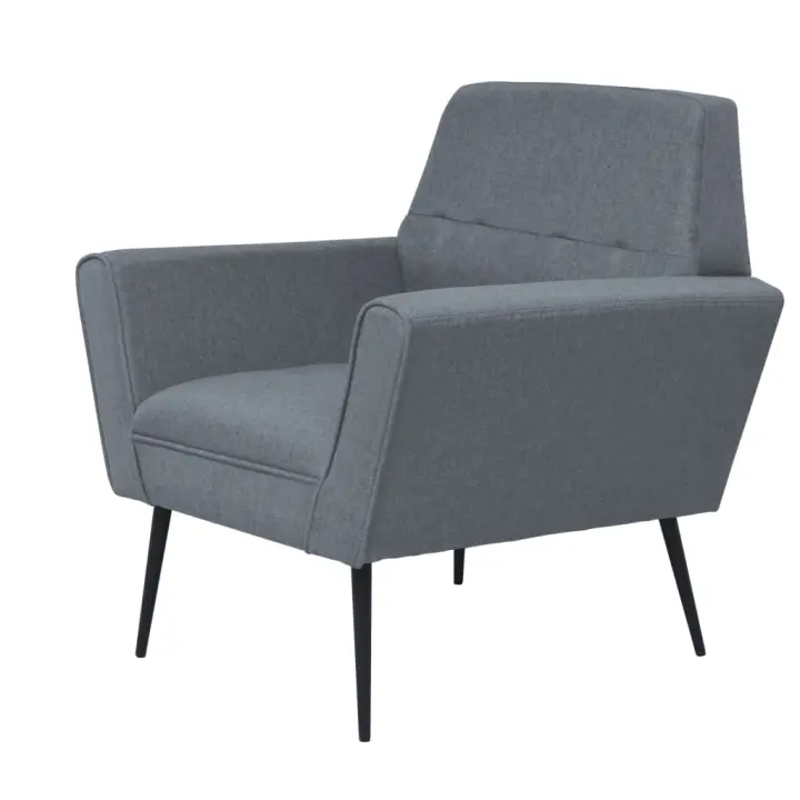 vidaXL Sillón de acero y tela Marrón, Gris claro, Sillon Dormitorio Sillon Comodos Silla Relax Sillón Sofá - 1