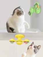 Juguete Interactivo Para Gatos Molino De Viento Juego De Puzzle Con Giradiscos Y Cepillo Para Gato Juguete Para Limpieza Dental De Mascotas - details 7