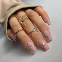 Uñas Postizas De Navidad 24 Pcs Tamaño Medio Patrón De Copo De Nieve Y Brillo Uñas Artificiales Brillantes Para Dedos Manicura Falsa - details 8