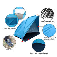Carpa Ultraligera Para 2 Personas Protección UV Para Playa Pesca Picnic Parque Verano Sombra Refugio Carpa De Exterior - details 68