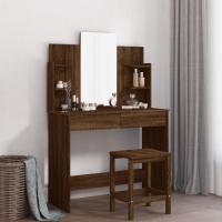 vidaXL Tocador con espejo 96x39x142 cm en color Negro/Gris hormigón/Gris sonoma y más | decorativo de pared para baño dormitorio recibidor moderno - details 6