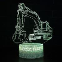 Lámpara De Noche 3D LED Táctil Para Coche Camión Tractor Excavadora Ilusión De Mesa Decorativa Para Dormitorio De Bebé Regalo Para Navidad Cumpleaños - details 5