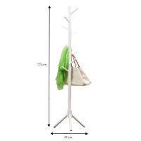 LUTODY - Perchero de pie madera maciza, Forma de árbol, 8 ganchos para colgar prenda ropa chaqueta bolso sombrero, Altura ajustable, Base estable, Estilo nórdico para entrada recibidor dormitorio habitación - details 5