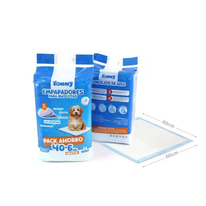Empapadores para Perros Super Absorbentes Elimina Olores Antibacterial 60x90 - pack de 46 unidades Antibacterias Adhesivo en Las Esquinas - Yommy - 1