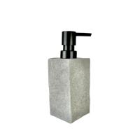 Maxia Market - Accesorios de baño de poliresina vaso loción dispensador de jabón plato de jabón jabonera cepillo de inodoro escobilla de aseo cuadrado gris oscuro efecto piedra - details 2