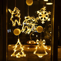 Lámpara Colgante De Navidad LED Con Luces De Navidad En Forma De Campana Hombre De Nieve Estrella Decoración Para Ventanas Y Hogar Piloto Incluido - details 5