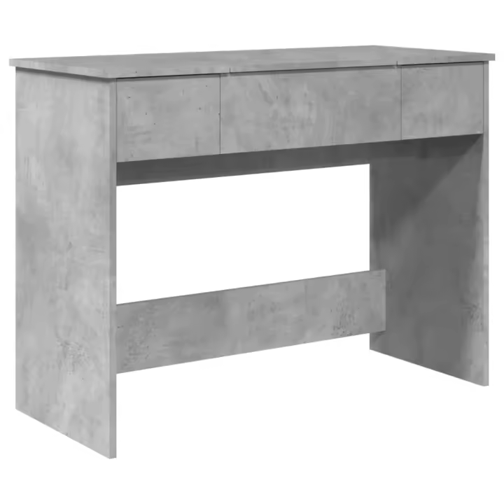Tocador con espejo color gris hormigón 100x45x76 cm - 1