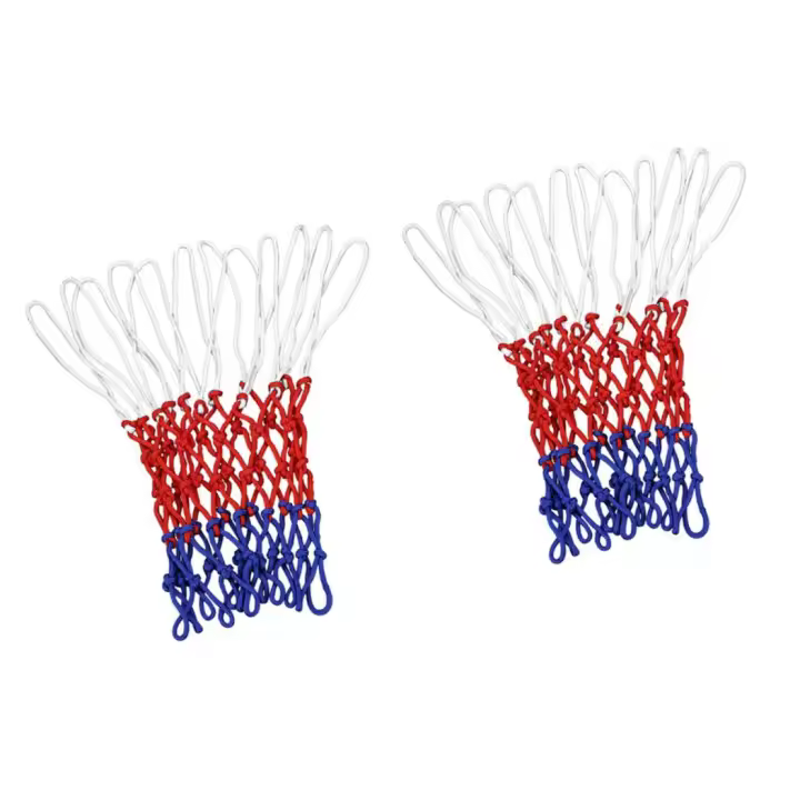 Red de Baloncesto resistant de 2 piezas - Red de baloncesto de 12 bucles estándar para interiores o exteriores, trenzada de Nailon multicolor - 1