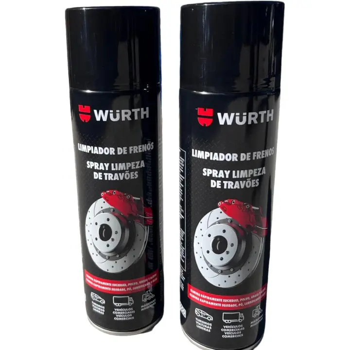 Wurth Limpiador de Frenos 500ml Pack 2 Unidades | Eliminación de Grasa y Polvo Sin Acetona, Compatible con Materiales de Automoción - Compatible con Diversos Materiales (2) - 1