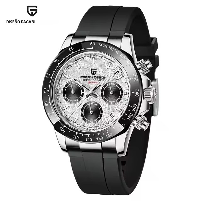 Reloj De Pulsera De Cuarzo PAGANI DESIGN PD-1644 2024 Meteorito Dial Moda Para Hombre Cristal De Esmeralda 100M Cronógrafo - 1