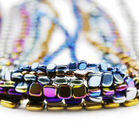Piedras Naturales De Hierro 4/6/8MM Color Oro Azul Verde Cuentas Planas Cuadradas Para Hacer Joyas Pulseras DIY Encuentros - details 2