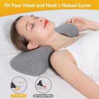 Almohadas cervicales para el cuello para aliviar el dolor al dormir, almohada de espuma viscoelástica para alivio del dolor rígido, almohada de apoyo cervical para almohada de cama (gris oscuro) - details 1