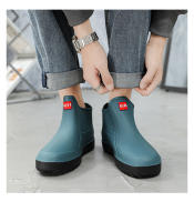 Botas De Lluvia Para Hombres Negras Impermeables Cuatro Estaciones Camping Al Aire Libre Pesca Zapatos De Trabajo Con Tubo Corto Para Lavado De Coche - details 13