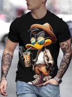 Camiseta De Hombre Con Estampado De Pato Divertido Talla Grande Estilo Casual Verano Camiseta De Poliéster Transpirable Y Secado Rápido Para Exterior - details 5