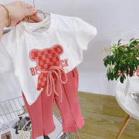 Conjunto De Verano Para Bebés Niñas Con Camiseta De Rayas Y Pantalones Flared 2 Piezas Ropa Infantil Casual De Algodón Y Poliéster - details 5