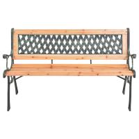 vidaXL Banco de jardín hierro fundido y madera maciza de abeto 116 cm - details 1