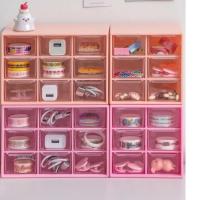 Caja De Almacenamiento Para Joyería Y Maquillaje Organizador De Cajones Mini Mesita De Mujer Corazón Plástico a Prueba De Polvo - details 5