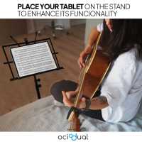 Ociodual Atril Metálico Plegable para Partituras de Música Viajes Desplazamientos Basic Soporte Ajustable Regulable Altura - details 5