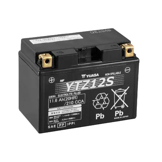 Yuasa YTZ12S Batería moto sin mantenimiento. 12V Capacidad 11.6 Ah - 210 Amp - 1
