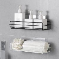 Estante De Almacenamiento Para Baño Y Cocina Organizador Negro Estante De Esquina Sin Perforar Hecho De Hierro Para Ducha - details 1