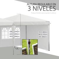 Outsunny Carpa Plegable 6x3 m con Paredes Laterales Carpa para Fiestas Altura Ajustable con Bolsa de Transporte Ruedas y 5 Bolsas de Arena para Exterior Jardín Patio - details 4