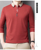 Camisa Polo Casual Para Hombres Con Rayas Y Cuadros Manga Larga Estilo Solido Moda Top De Cuello Redondo Material De Algodón - details 7