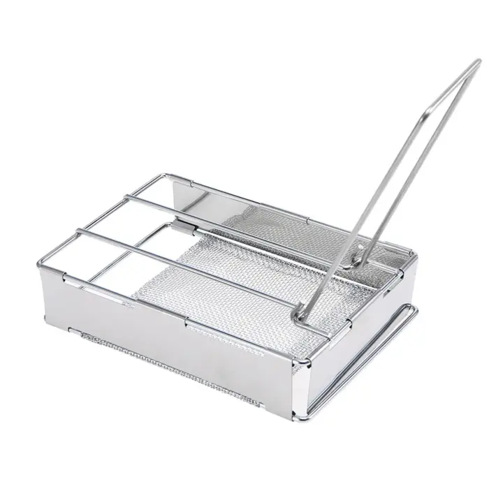 Toaster Plate Plegable De Acero Inoxidable Para Camping Y Senderismo Malla De Soporte Para Pan Y Grill Portátil Uso En Picnics - 1