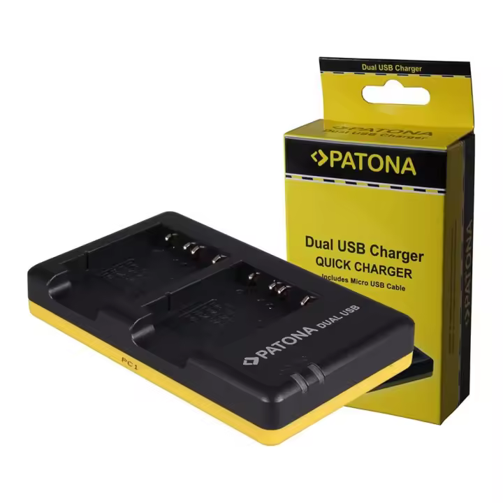 PATONA Dual Quick-cargador compatible con Sony NP-BG1 DSC H55 H70 incl. Micro-USB cabel - 1