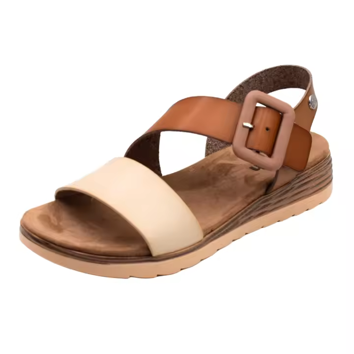 Sandalia Refresh Estilo Casual Con Hebilla Grande Para Mujer  Color Marrón Taupe - 1