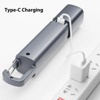 Linterna Portátil De Luz Fuerte ABS Recargable Por USB Para Exteriores Y Camping Lámpara Colgante Telescopio Con Lente De Cobertura Lateral COB - details 8