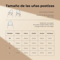 SALLUNA 20 unidades ,2 x modelos ,Uñas postizas, press on nails, naturales ,kit embalaje - details 1