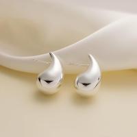 Pendientes de aro gruesos de oro para mujer, ligeros, huecos, abiertos, con forma de lágrima y gota de agua, hipoalergénicos. - details 2